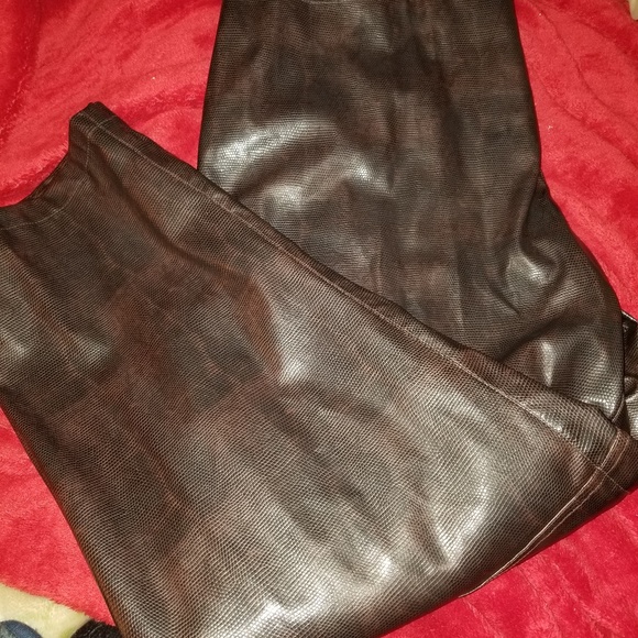 Brown Faux Leather pants - Picture 2 of 6